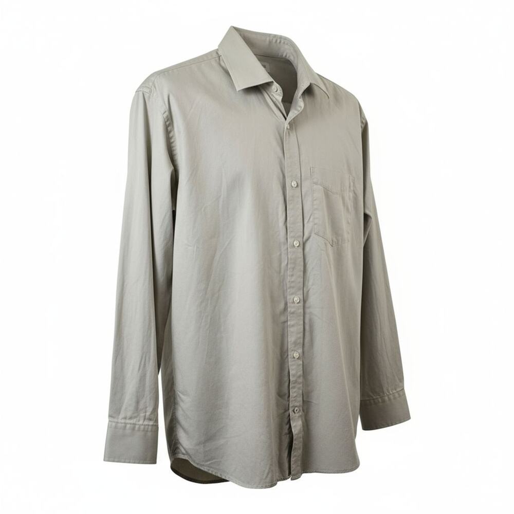 Banana Republic  Cotton Shirt Tan Causal Pocket Neutral Work Wear Preppy XXL